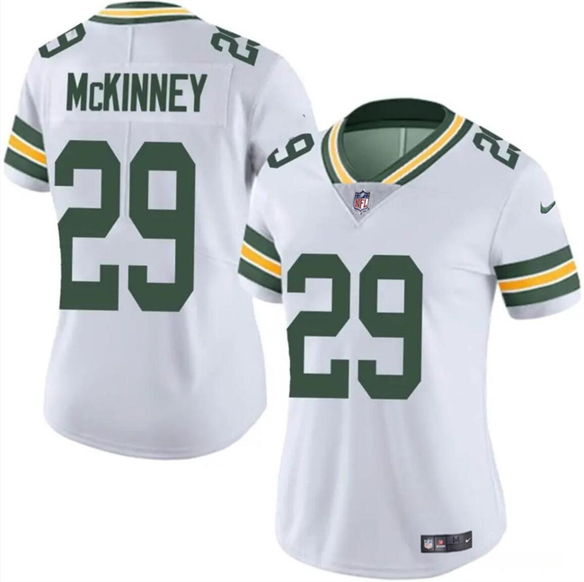 Women's Green Bay Packers #29 Xavier McKinney White Vapor Untouchable Limited Stitched Jersey(Run Small)