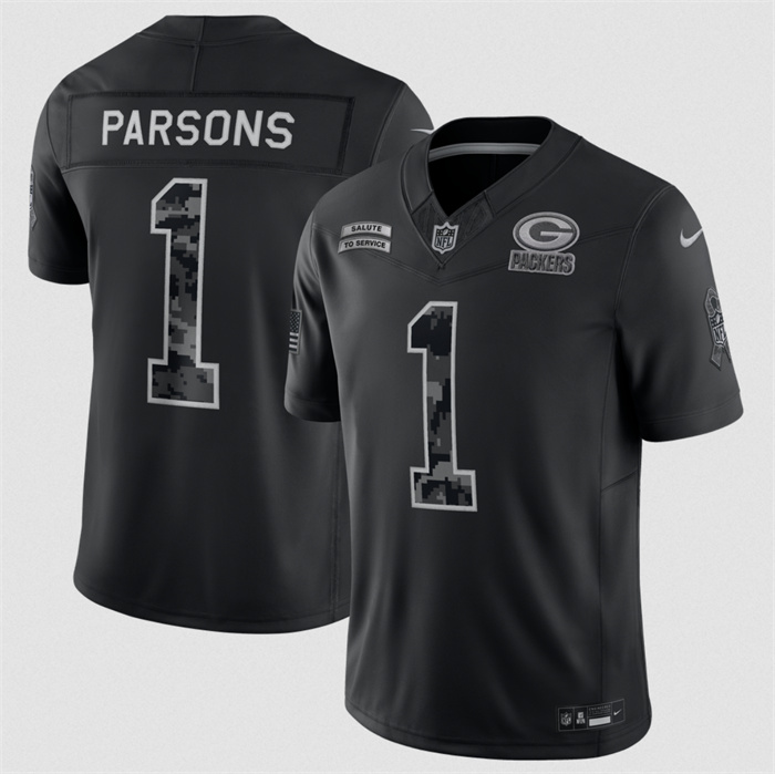 Youth Green Bay Packers #1 Micah Parsons Black 2026 Salute to Service Limited Stitched Football Jersey(Run Small)