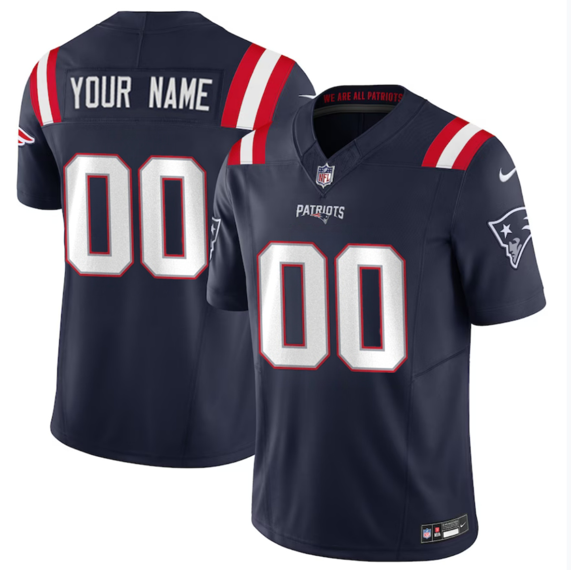 Youth New England Patriots Active Player Custom Navy 2023 F.U.S.E Alternate Vapor Untouchable Limited Stitched Football Jersey
