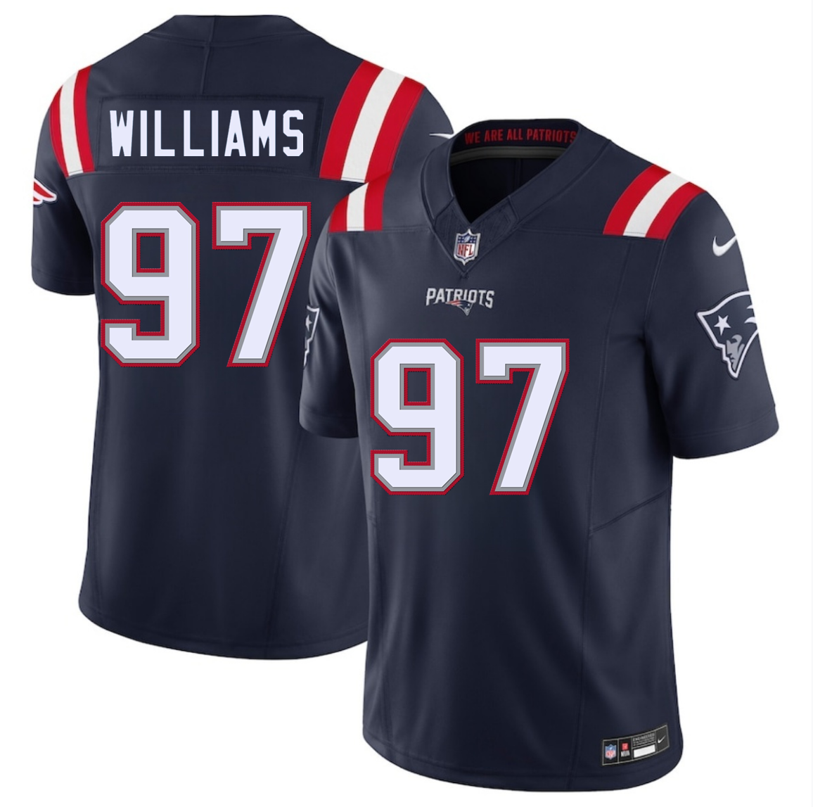 Toddler New England Patriots Custom Navy 2025 F.U.S.E Vapor Limited Stitched Football Jersey