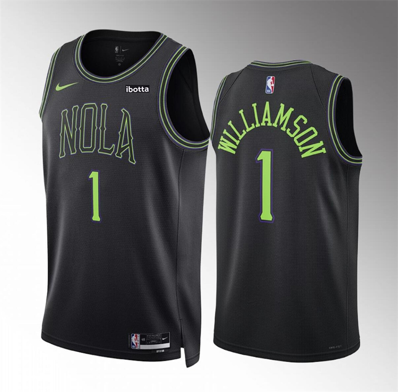Men's New Orleans Pelicans #1 Zion Williamson Black City Edition Stitched Basketball Jersey