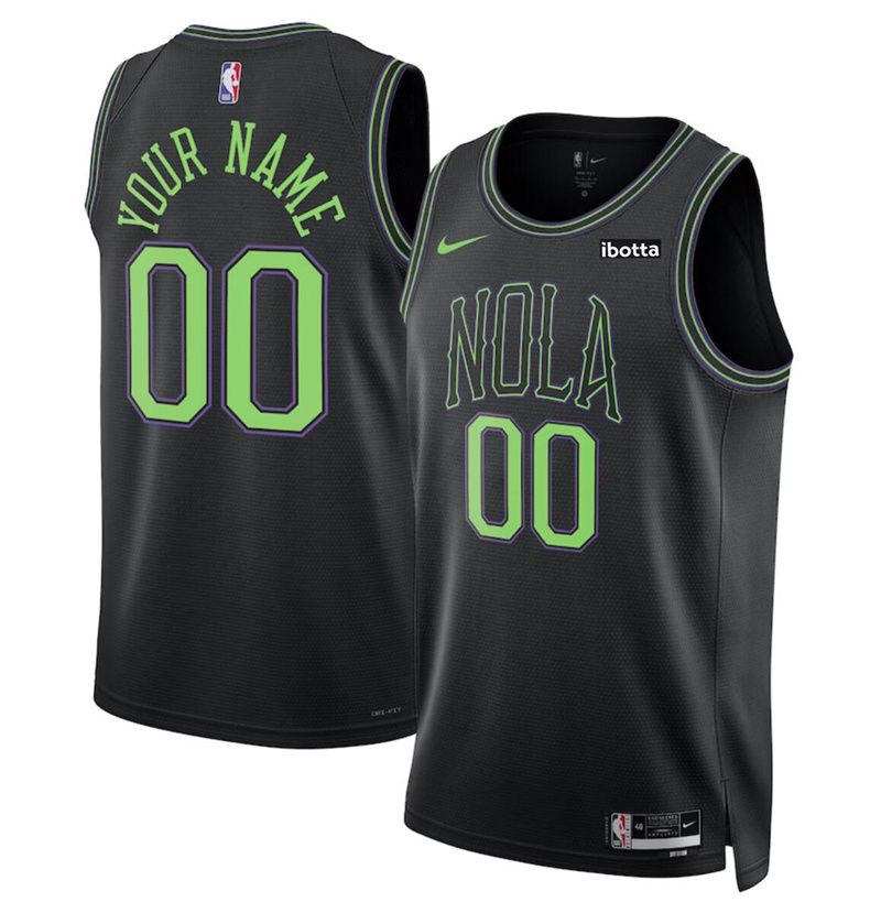 Men's New Orleans Pelicans Active Player Custom 2023/24 Black City Edition Stitched Basketball Jersey