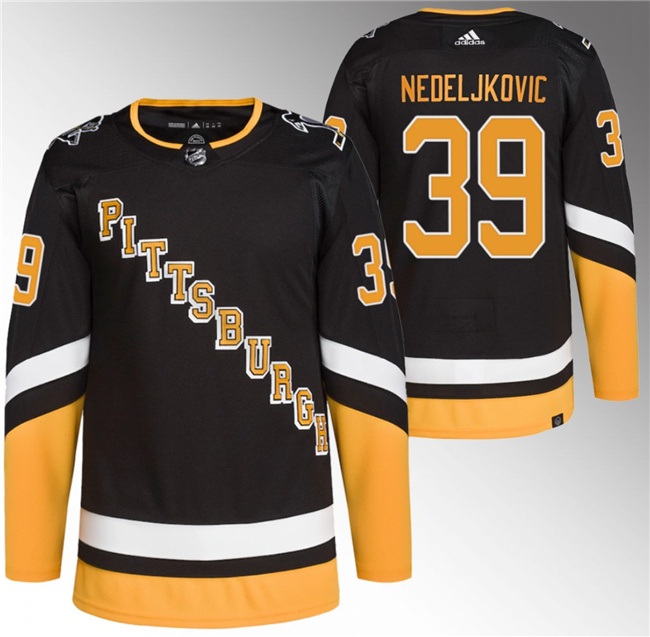 Men's Pittsburgh Penguins #39 Alex Nedeljkovic Black 2021/22 Alternate Primegreen Stitched Jersey