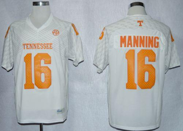 Men's Tennessee Volunteers #16 Peyton Manning White New Stitched NCAA Jersey Men's Tennessee Volunteers #16 Peyton Manning White New Stitched NCAA Jersey
