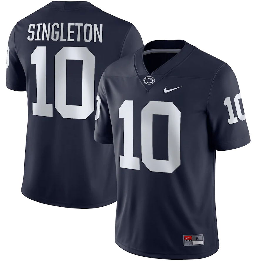 Men's Penn State Nittany Lions #10 Nicholas Singleton Navy Stitched Jersey