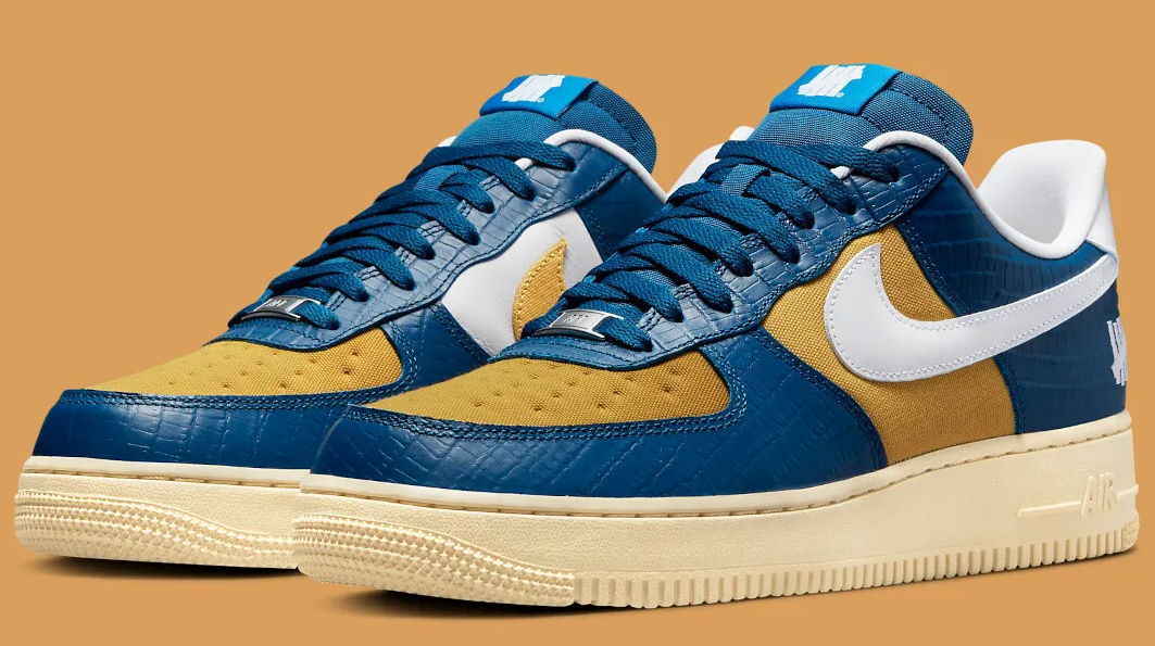 Men's Air Force 1 Low Blue and Yellow Shoes 0251
