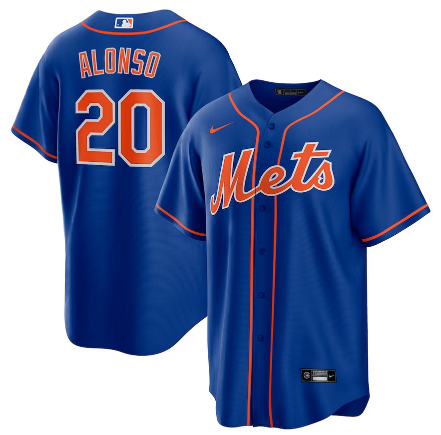 Active Player Custom Men's Mets Baseball #20 Pete Alonso Blue Stitched Jersey