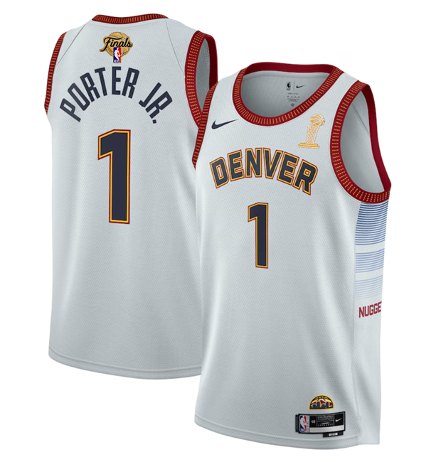 Women's Denver Nuggets #1 Michael Porter Jr. White 2023 Finals Champions Icon Edition Stitched Basketball Jersey