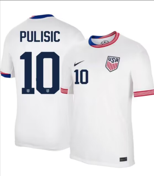 USA #10 Pulisic 2024 Mens Home Stadium Jersey
