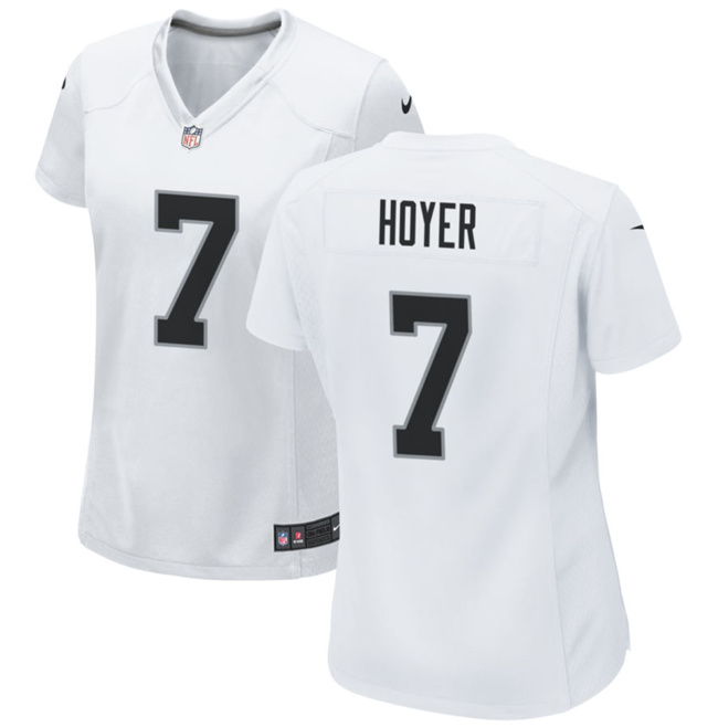 Women's Las Vegas Raiders #7 Brian Hoyer White Stitched Jersey(Run Small)