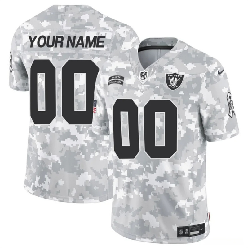 Men's Las Vegas Raiders Active Player Custom 2024 F.U.S.E Arctic Camo Salute to Service Limited Stitched Football Jersey Men's Las Vegas Raiders Active Player Custom 2024 F.U.S.E Arctic Camo Salute to Service Limited Stitched Football Jersey