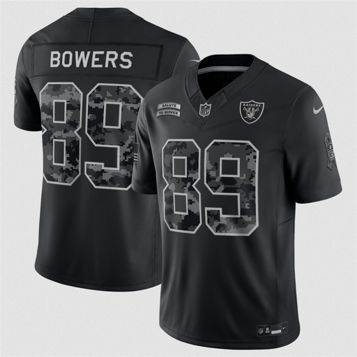 Youth Las Vegas Raiders #89 Brock Bowers Black 2026 Salute to Service Limited Stitched Football Jersey(Run Small)