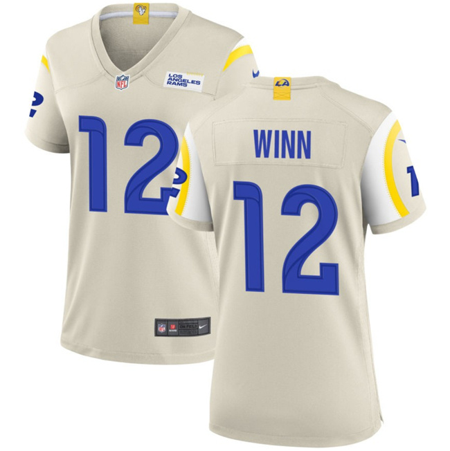 Women's Los Angeles Rams #12 Dresser Winn Bone Stitched Game Jersey(Run Small)