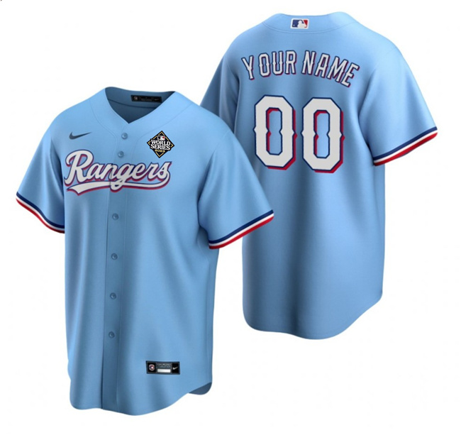 Youth Texas Rangers Active Player Custom Blue 2023 World Series Stitched Baseball Jersey