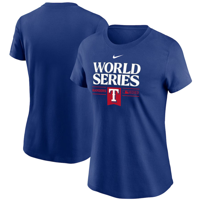 Women's Texas Rangers 2023 Royal World Series Collection Dugout T-Shirt(Run Small)