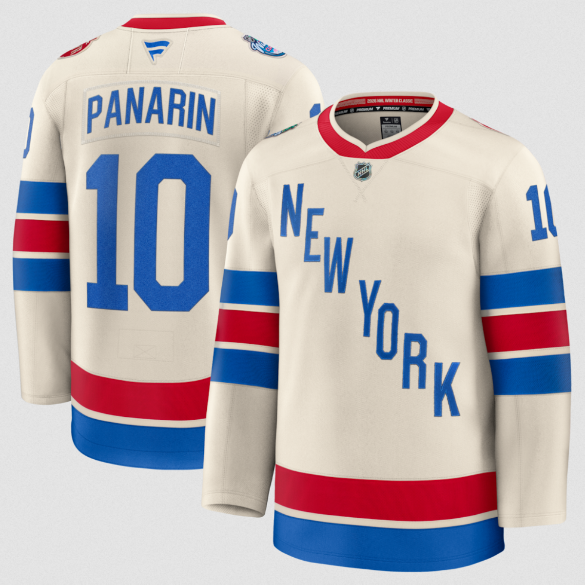 Men's New York Rangers #10 Artemi Panarin Beige 2026 Winter Classic Stitched Hockey Jersey