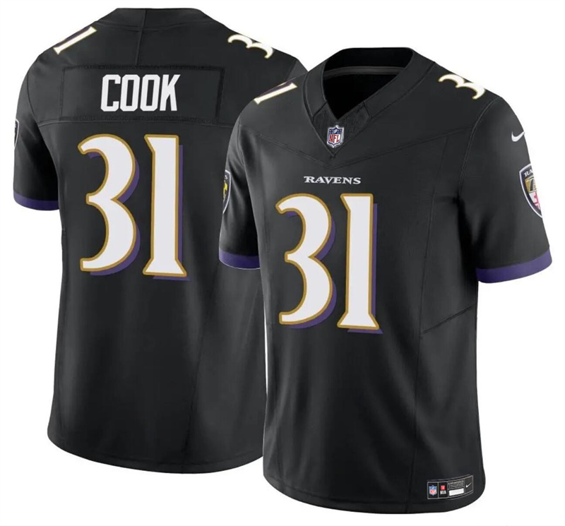 Youth Baltimore Ravens #31 Dalvin Cook Black 2024 F.U.S.E. Stitched Jersey