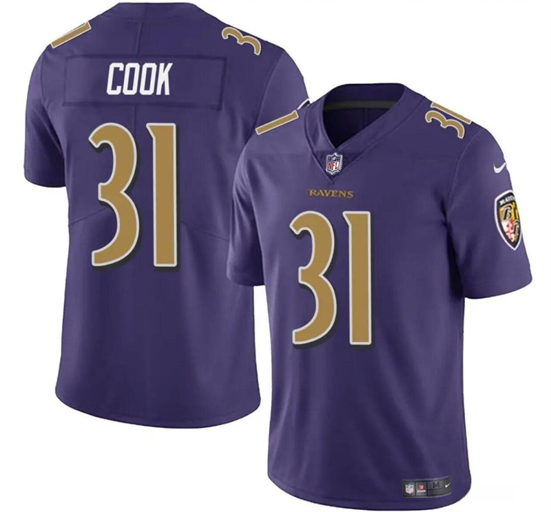 Youth Baltimore Ravens #31 Dalvin Cook Purple Stitched Jersey