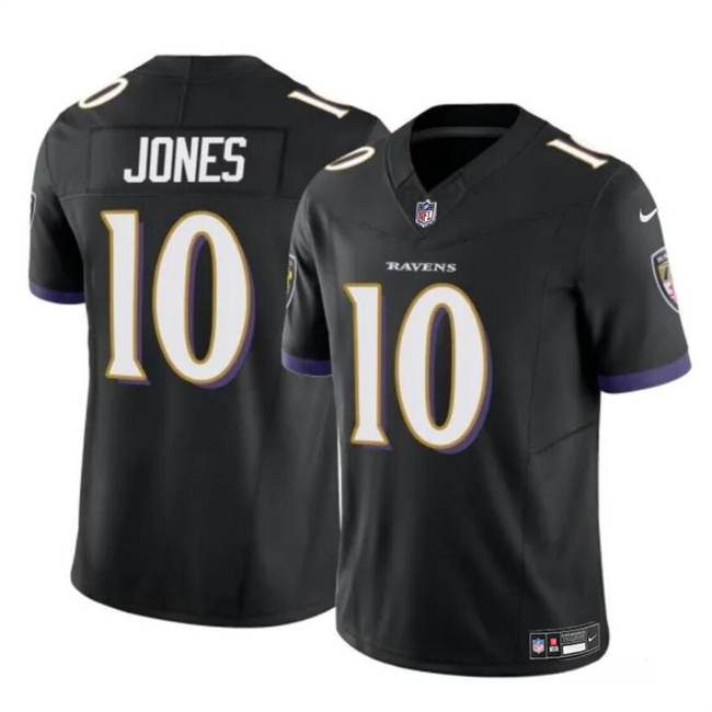 Youth Baltimore Ravens #10 Emory Jones Black 2023 F.U.S.E Vapor Limited Football Jersey