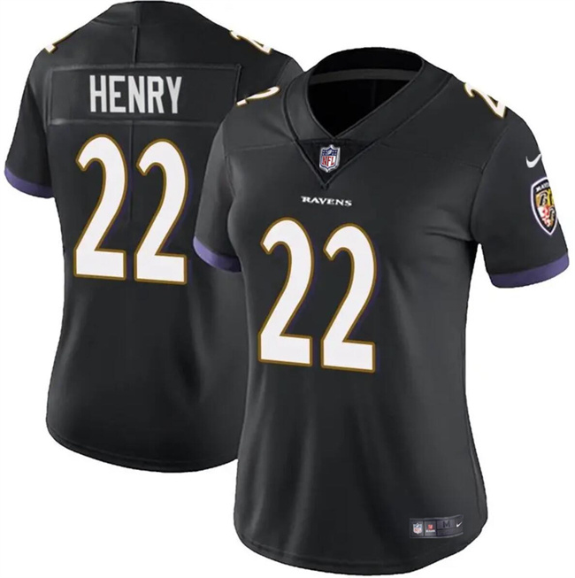 Women's Baltimore Ravens #22 Derrick Henry Black Football Jersey(Run Small)