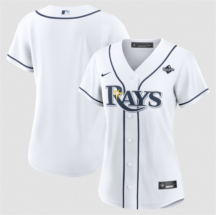 Women's Tampa Bay Rays Blank White 2026 World Series Home Cool Base Stitched Baseball Jersey(Run Small)