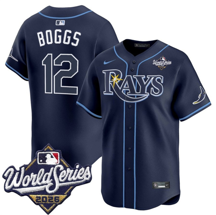 Men's Tampa Bay Rays #12 Wade Boggs Navy 2026 World Series Limited Stitched Baseball Jersey