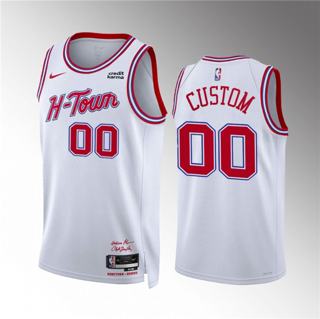 Men's Houston Rockets Active Player Custom White 2023/24 City Edition Stitched Jersey