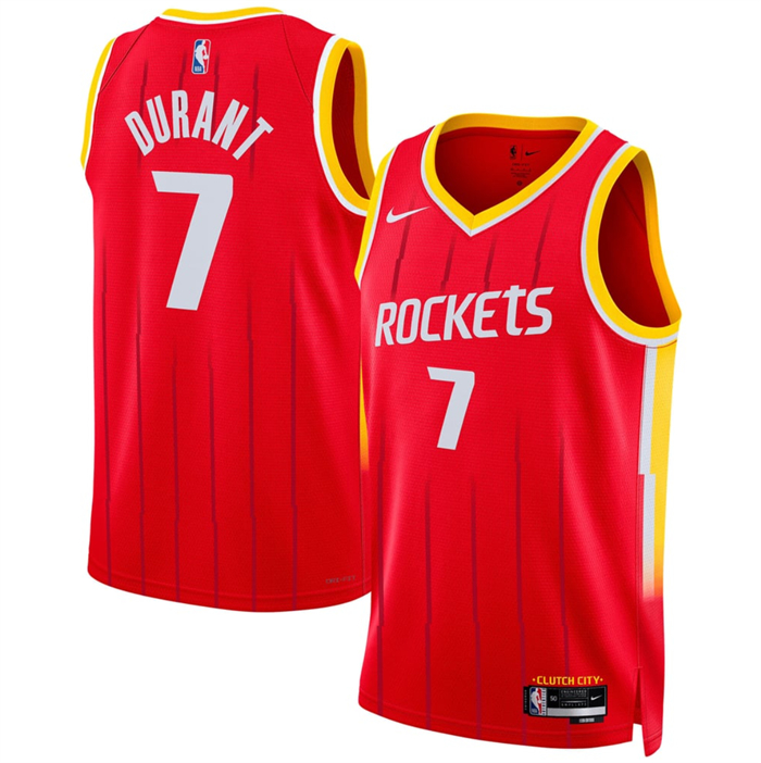Men's Houston Rockets #7 Kevin Durant Red 2026/27 Icon Edition Stitched Basketball Jersey
