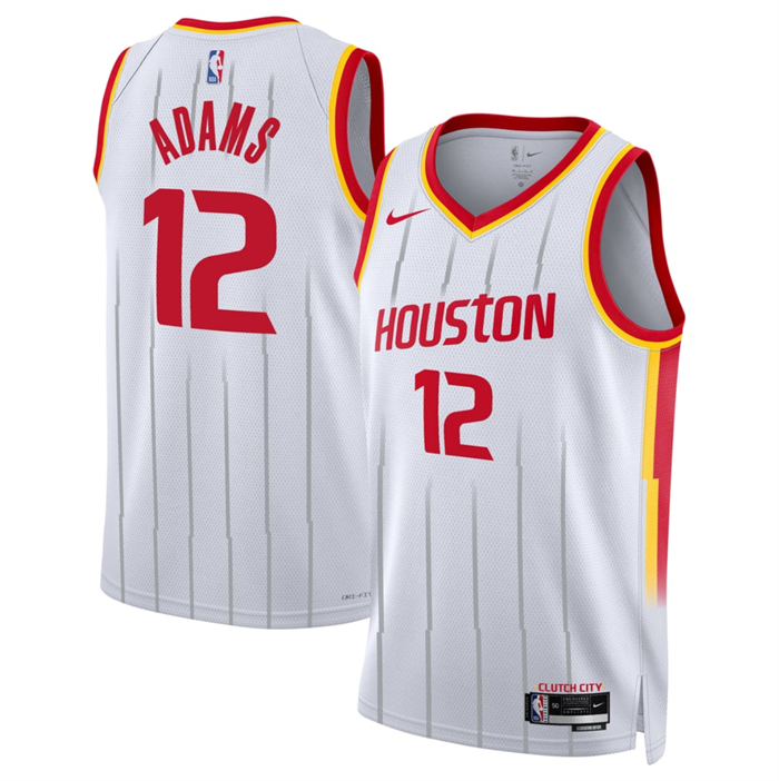 Men's Houston Rockets #12 Steven Adams White 2026/27 Association Edition Stitched Basketball Jersey