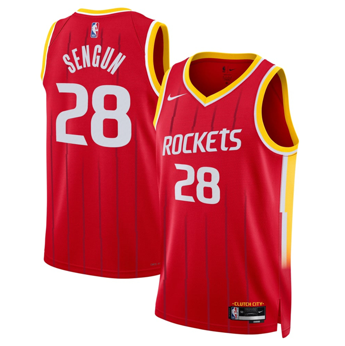 Men's Houston Rockets #28 Alperen Sengun Red 2026/27 Icon Edition Stitched Basketball Jersey