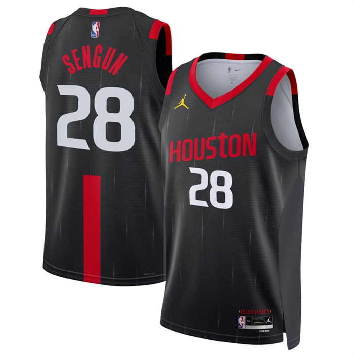 Men's Houston Rockets #28 Alperen Sengun Black 2026/27 Statement Edition Stitched Basketball Jersey