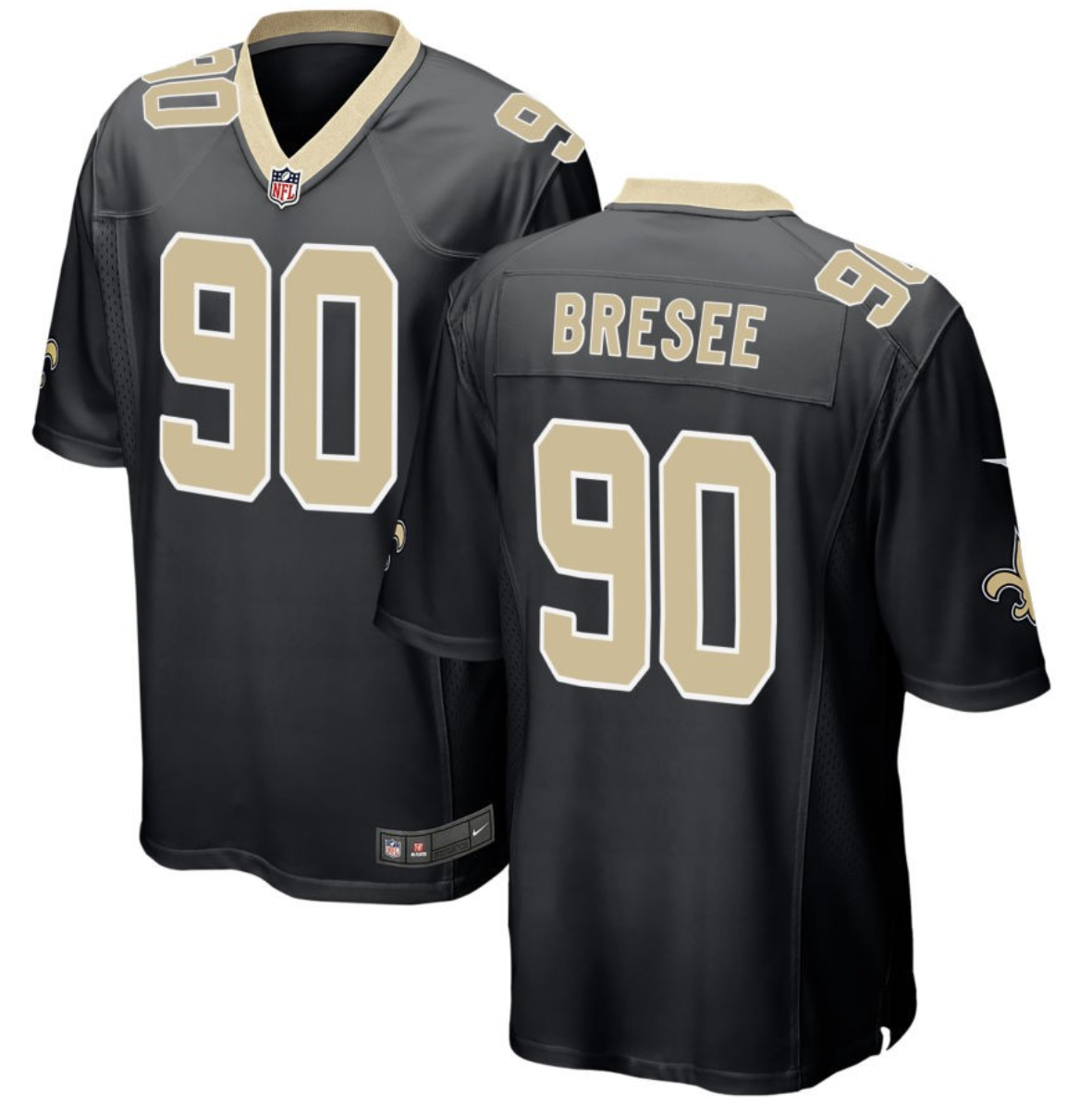 Youth New Orleans Saints #90 Bryan Bresee Black 2023 Draft Stitched Game Jersey Youth New Orleans Saints #90 Bryan Bresee Black 2023 Draft Stitched Game Jersey