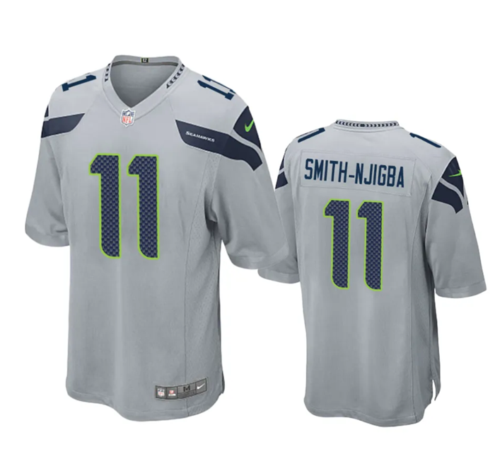 Youth Seattle Seahawks #11 Jaxon Smith-Njigba Grey Stitched Game Jersey