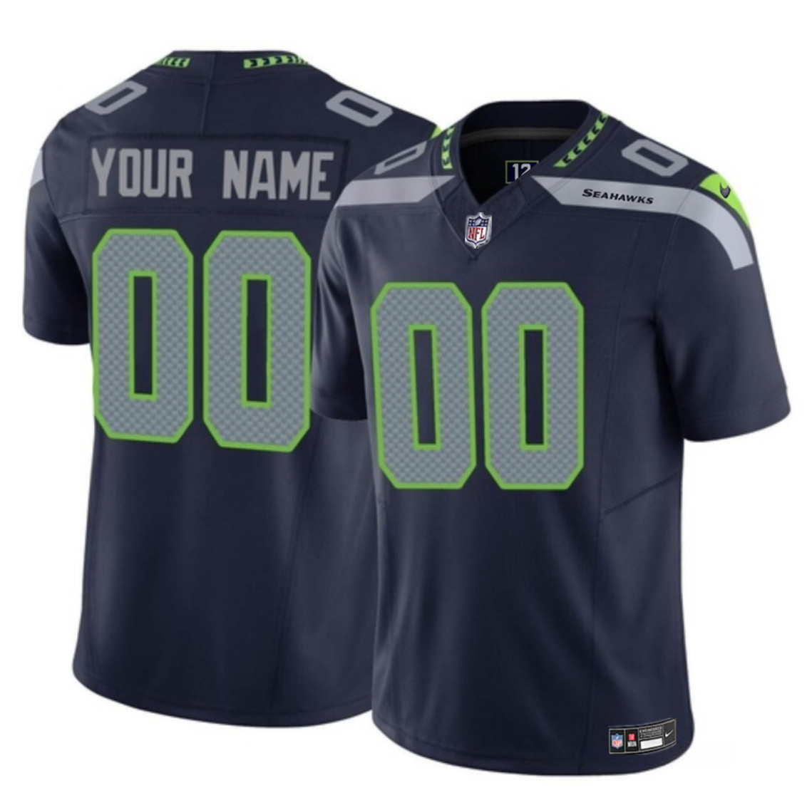 Youth Seattle Seahawks Active Player Custom Navy 2023 F.U.S.E Vapor Limited Stitched Football Jersey