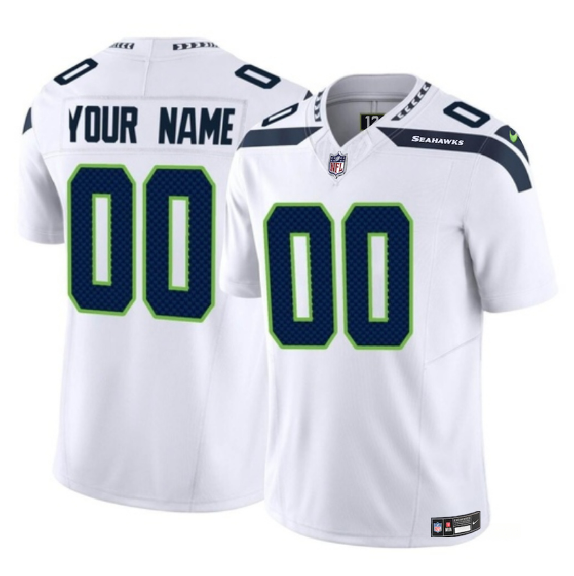Youth Seattle Seahawks Active Player Custom White 2023 F.U.S.E Vapor Limited Stitched Football Jersey