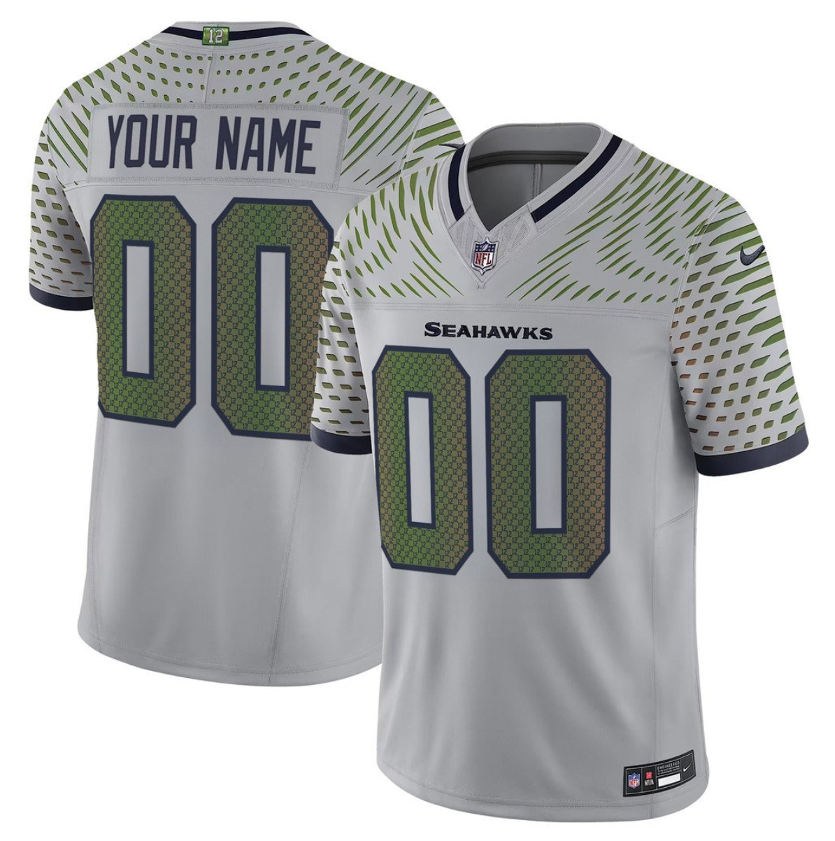 Youth Seattle Seahawks Active Player Custom Grey 2025 F.U.S.E. “Rivalries” Vapor Limited Stitched Football Jersey