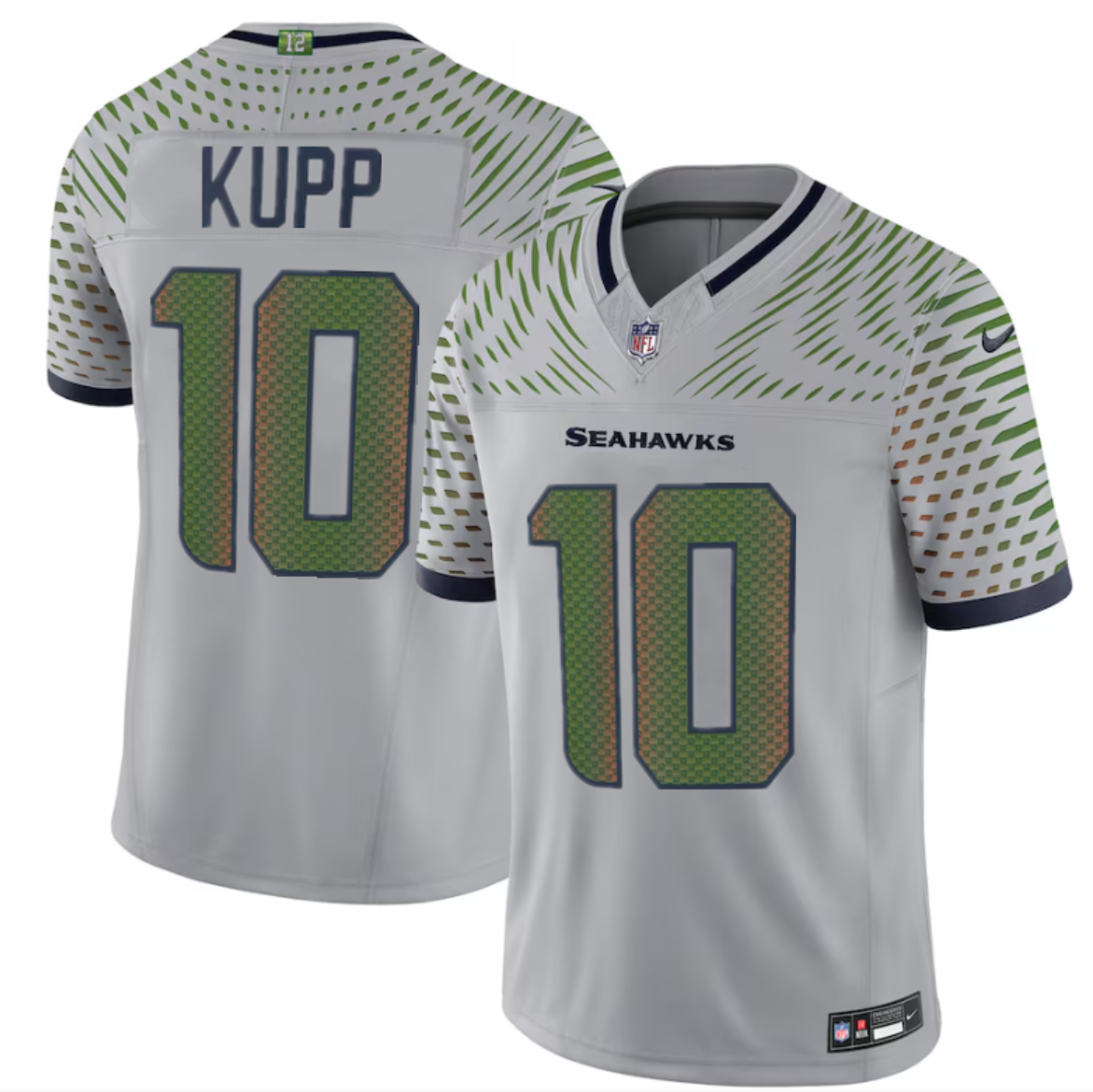Youth Seattle Seahawks #10 Cooper Kupp Grey 2025 F.U.S.E. “Rivalries” Vapor Untouchable Limited Stitched Football Jersey Youth Seattle Seahawks #10 Cooper Kupp Grey 2025 F.U.S.E. “Rivalries” Vapor Untouchable Limited Stitched Football Jersey