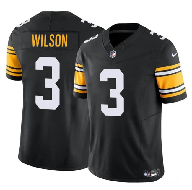 Youth Pittsburgh Steelers #3 Russell Wilson Black 2023 F.U.S.E. Vapor Untouchable Limited Stitched Football Jersey