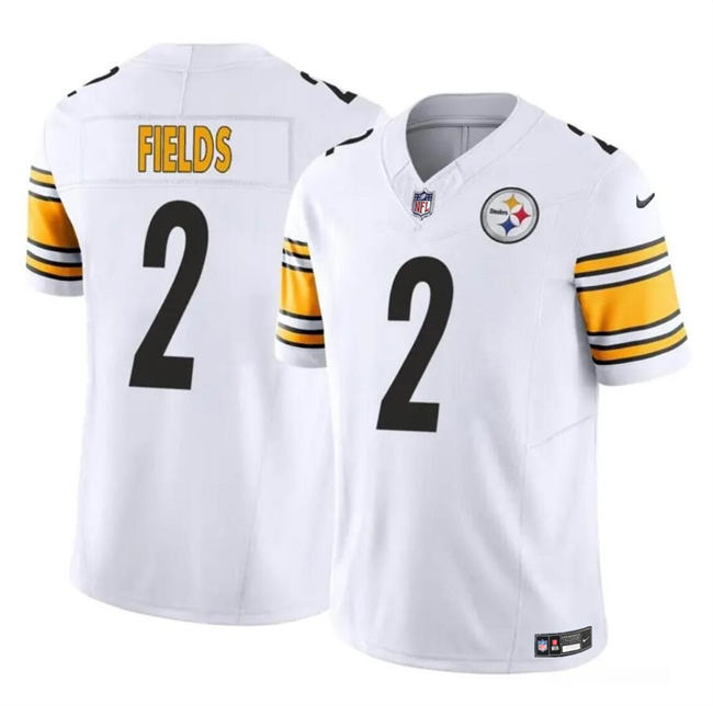 Youth Pittsburgh Steelers #2 Justin Fields White 2023 F.U.S.E. Vapor Untouchable Limited Stitched Football Jersey