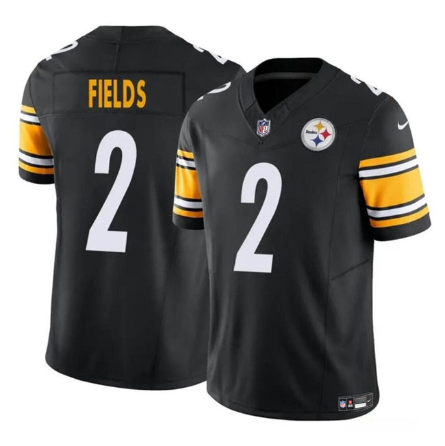 Youth Pittsburgh Steelers #2 Justin Fields Black 2023 F.U.S.E. Vapor Untouchable Limited Stitched Football Jersey