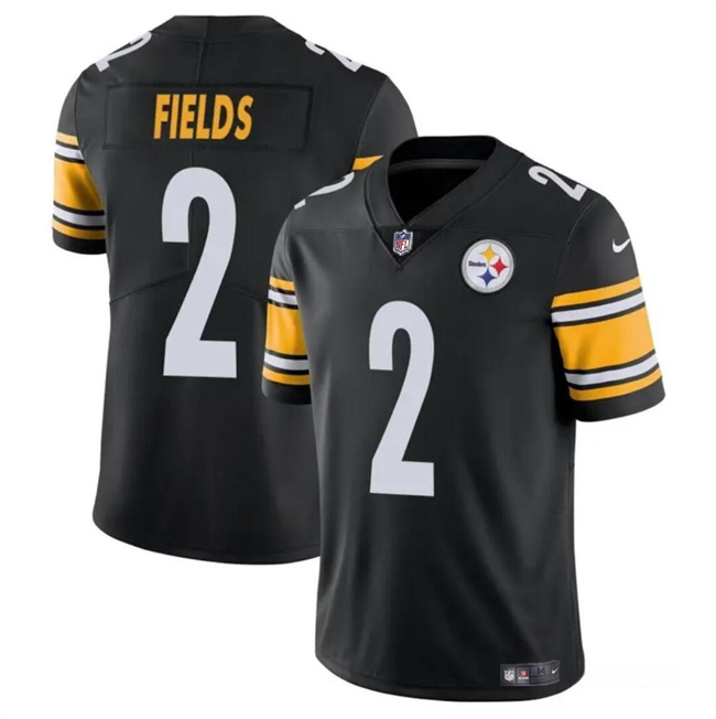 Youth Pittsburgh Steelers #2 Justin Fields Black Vapor Untouchable Limited Stitched Football Jersey