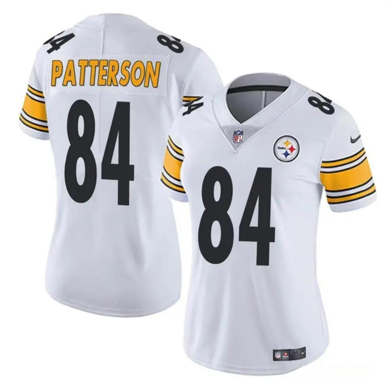 Women's Pittsburgh Steelers #84 Cordarrelle Patterson White Vapor Stitched Football Jersey(Run Small)