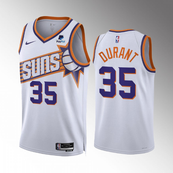 Men's Phoenix Suns #35 Kevin Durant White 2023 Association Edition Stitched Basketball Jersey