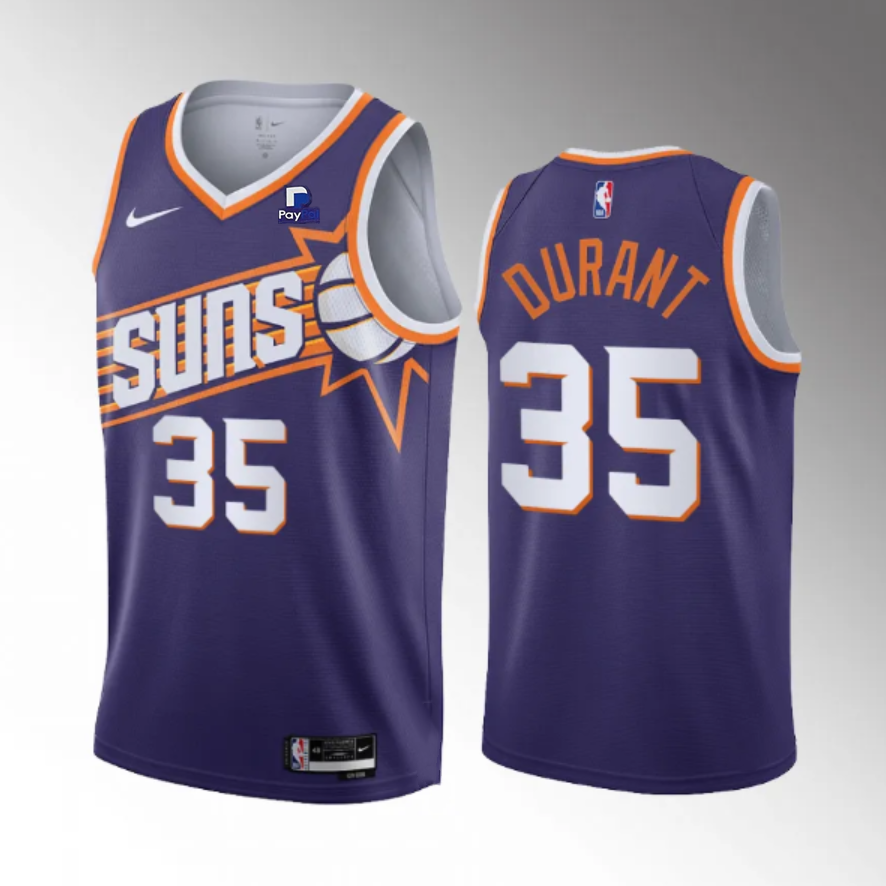 Men's Phoenix Suns #35 Kevin Durant Purple Icon Edition Stitched Basketball Jersey
