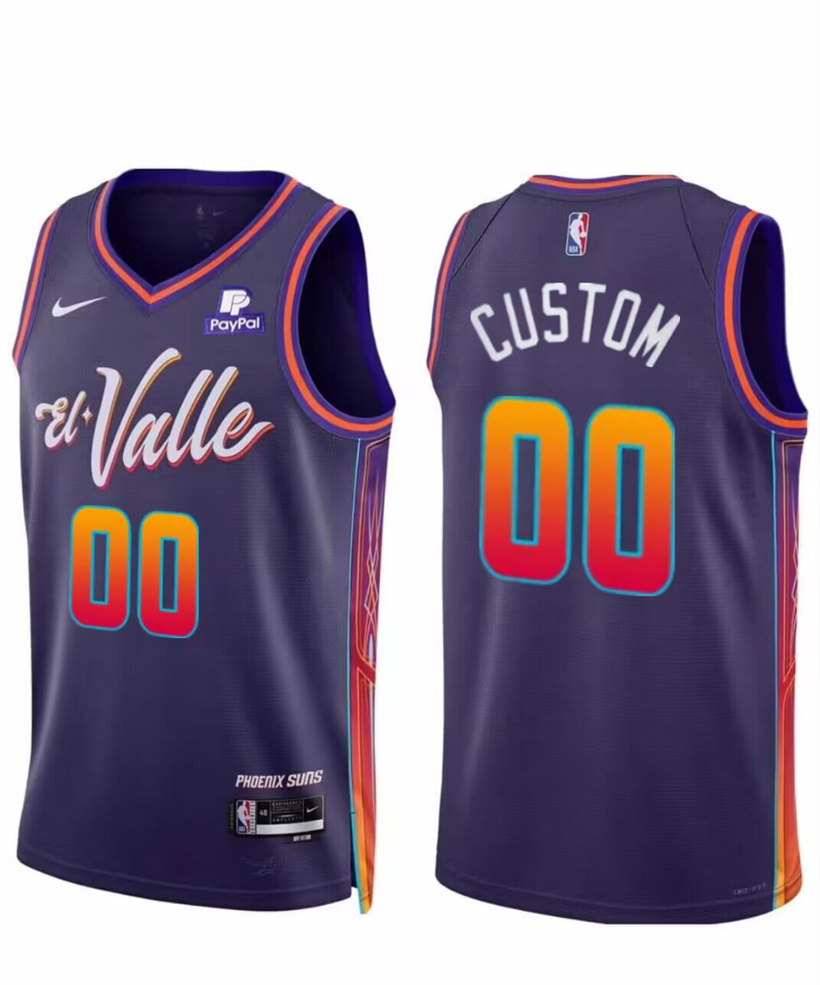 Men's Phoenix Suns Active Player Custom Purple 2023/24 City Edition Stitched Basketball Jersey