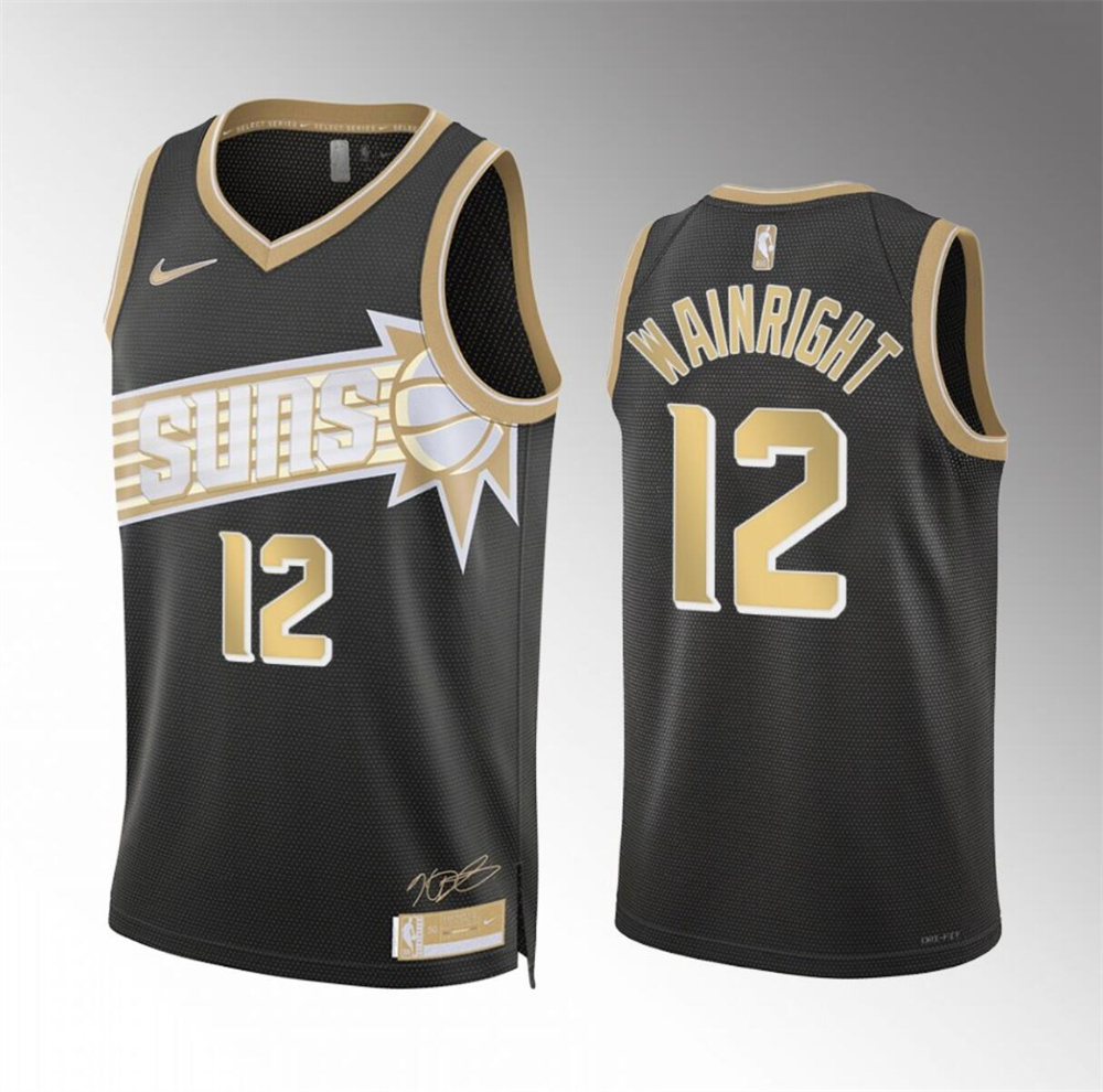 Men's Phoenix Suns #12 Ish Wainright Black 2024 Select Series Stitched Basketball Jersey