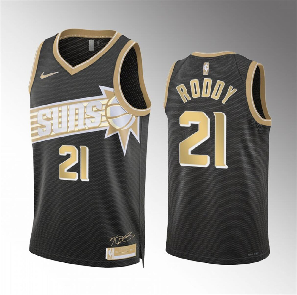 Men's Phoenix Suns #21 David Roddy Black 2024 Select Series Stitched Basketball Jersey
