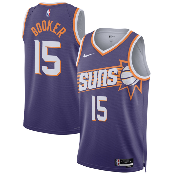 Men's Phoenix Suns #15 Devin Booker Purple 2026 Icon Edition Stitched Basketball Jersey Men's Phoenix Suns #15 Devin Booker Purple 2026 Icon Edition Stitched Basketball Jersey