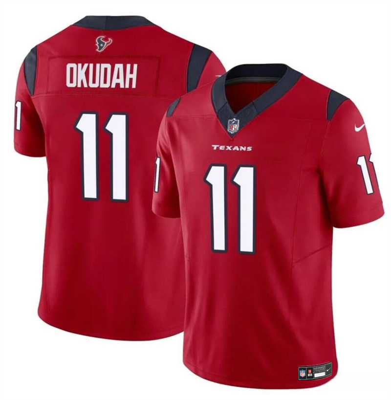 Youth Houston Texans #11 Jeff Okudah Red 2024 F.U.S.E Vapor Untouchable Limited Stitched Football Jersey
