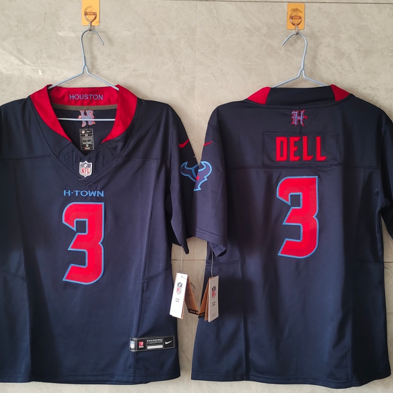 Youth Houston Texans #3 Tank Dell Navy 2nd Alternate F.U.S.E Vapor Stitched Football Jersey